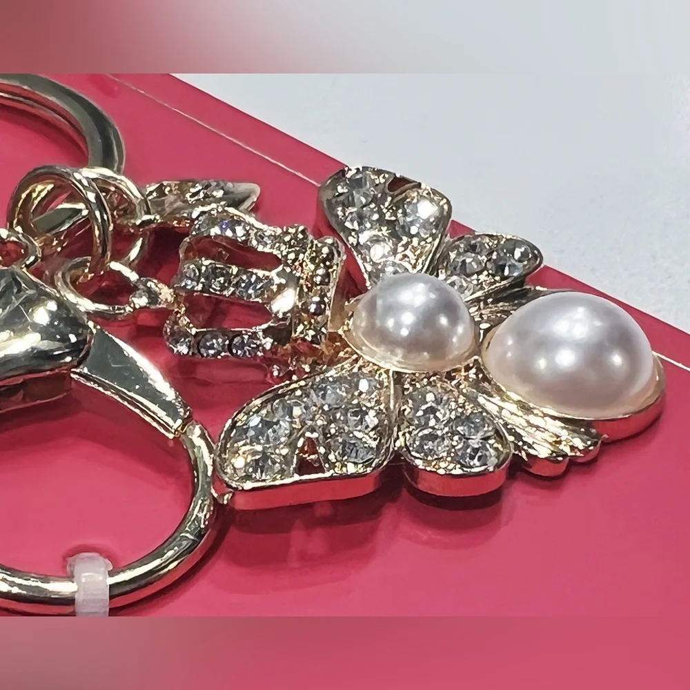 Juicy Couture Gold Keychain with Crown and Heart Charms